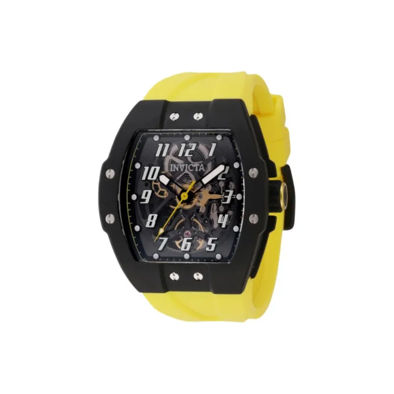 INVICTA Wrist Watch Automatic Mechanical Movement Silicone Strap 47mm Black Dial Men's Watches-0