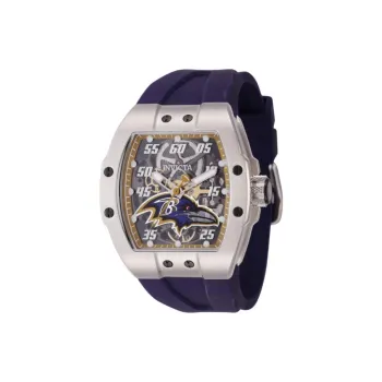 INVICTA Wrist Watch Automatic Mechanical Movement Silicone Strap 44mm Cut-Out Dial Men's Watches