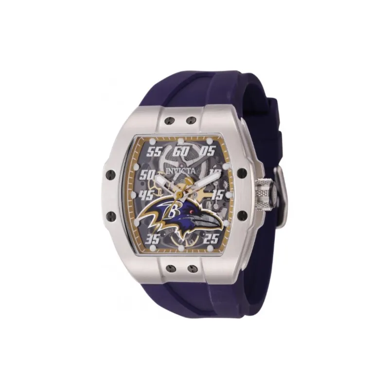 INVICTA Wrist Watch Automatic Mechanical Movement Silicone Strap 44mm Cut-Out Dial Men's Watches-0