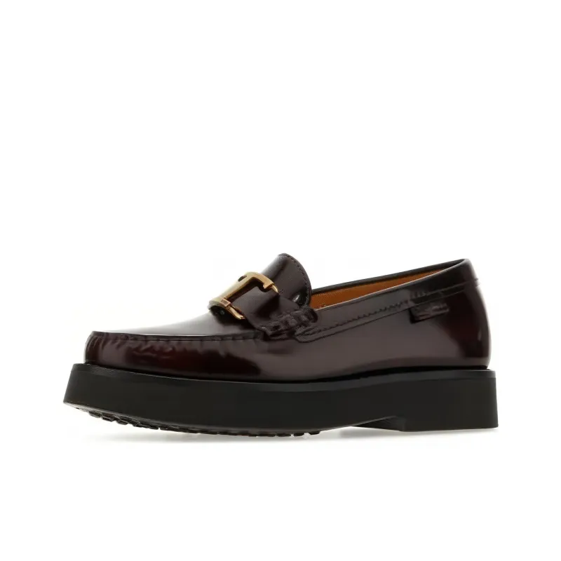 TOD'S Logo Plaque Round Toe Loafers Women's-2