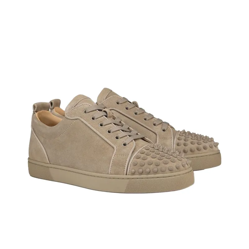 Christian Louboutin Louis Junior Spikes Orlato Flat Veau Beige-1