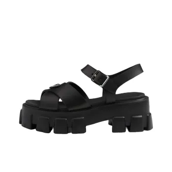 PRADA Triangle logo Platform Sandals