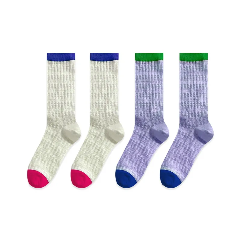 JIAZINI Mid Calf Socks Women's 4 Pack-2
