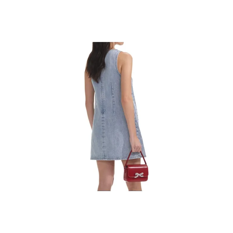 Self portrait Embellished Denim Mini Dress-2