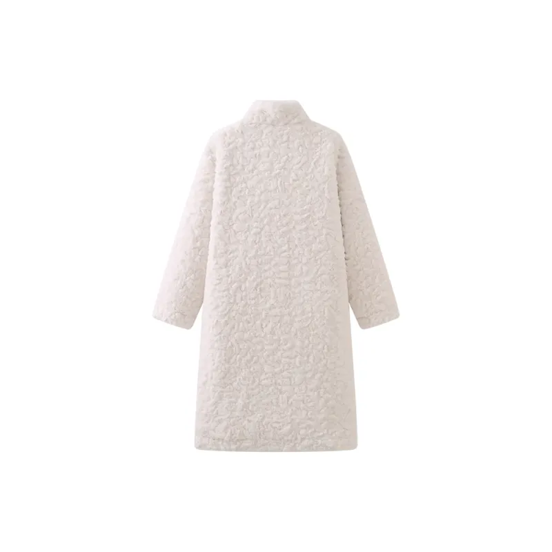 ABCMININ Velvet feel Coat Women's White-1