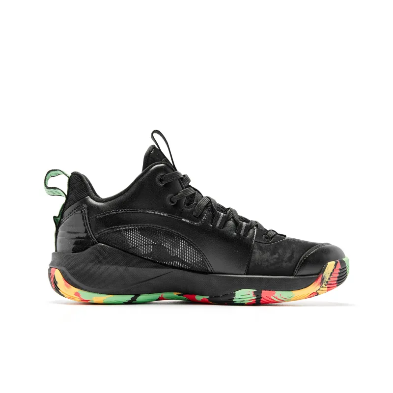 QIAODAN Basketball Shoes Men Low Top Black/Virtual Red-1