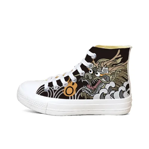 A&M Canvas Shoes Women's High-Top Black