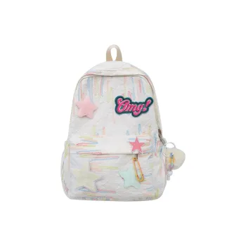 Alcohol Dragon Nylon Backpack Regular Women's Black/White/Pink/Yellow/Blue
