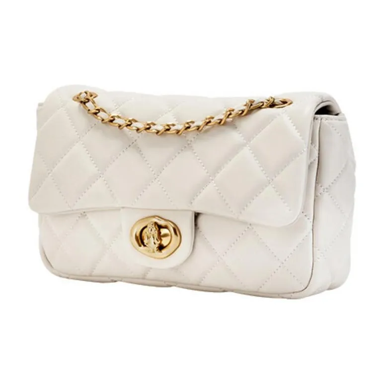 Hush Puppies Cow Leather Bonded Synthetic Leather Crossbody Bag Shoulder Bag Medium Size Women's White-1