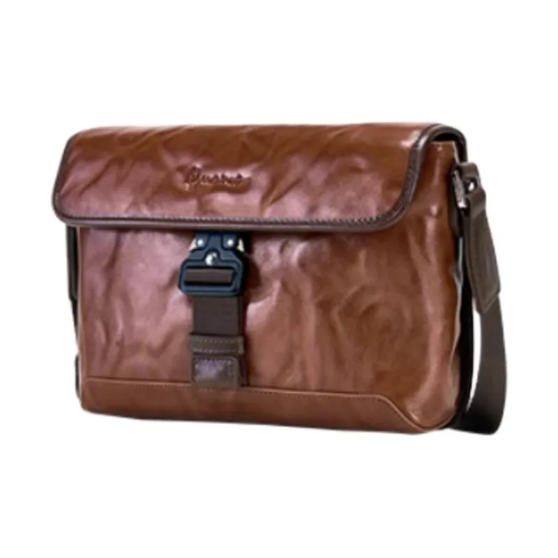 Hush Puppies Cow Leather Crossbody Bag Shoulder Bag Medium Size Men's Coffee-1
