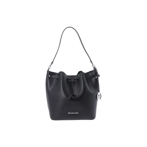 MICHAEL KORS Eden Leather Bucket Bag Handbag Shoulder Bag Crossbody Bag Medium Size Women's Black