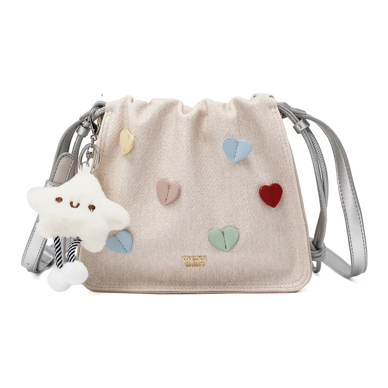 MEXICAN Polyurethane Leather Small Square Bag, Crossbody Bag, Shoulder Bag Trumpets Women's Apricot/Silver-1