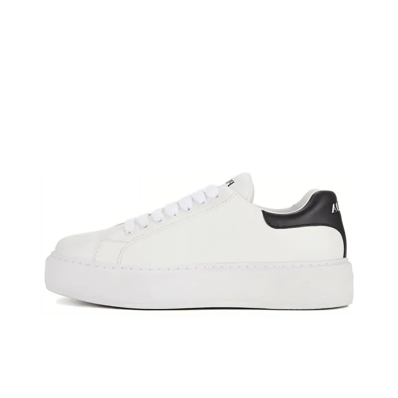 PRADA Leather Platform 'White Black'-0