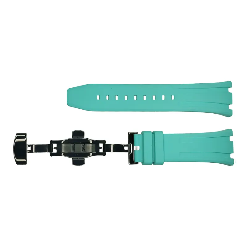 Vickit Black Buckle Collection Casio Compatibility Watch Band 17 Fluoroelastomer Material-9