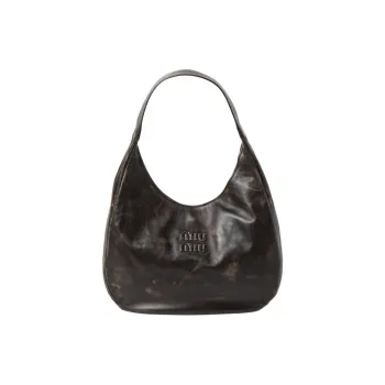 MIU MIU Nappa Leather Handbag, Shoulder Bag Women's Coffee