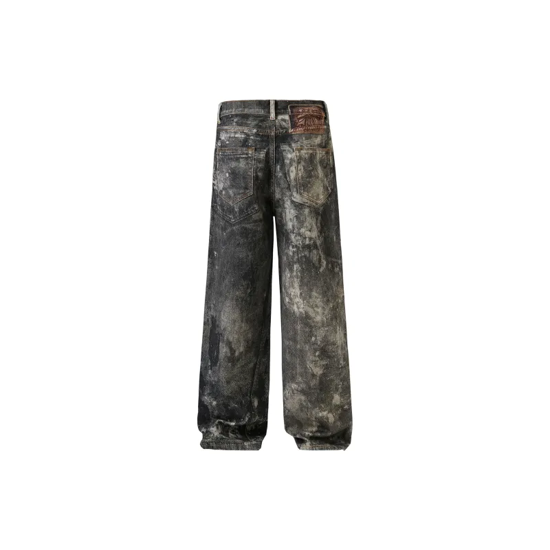 YINLEI Jeans Unisex Gray Black-1