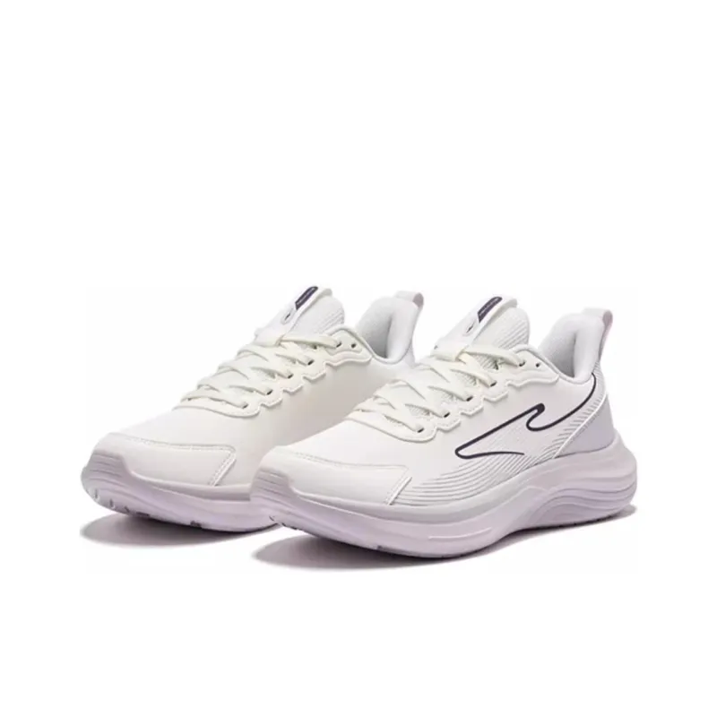 Erke Anti-Slip Wear-Resistant Low-Top Casual Running Shoes Women's White Purple-2