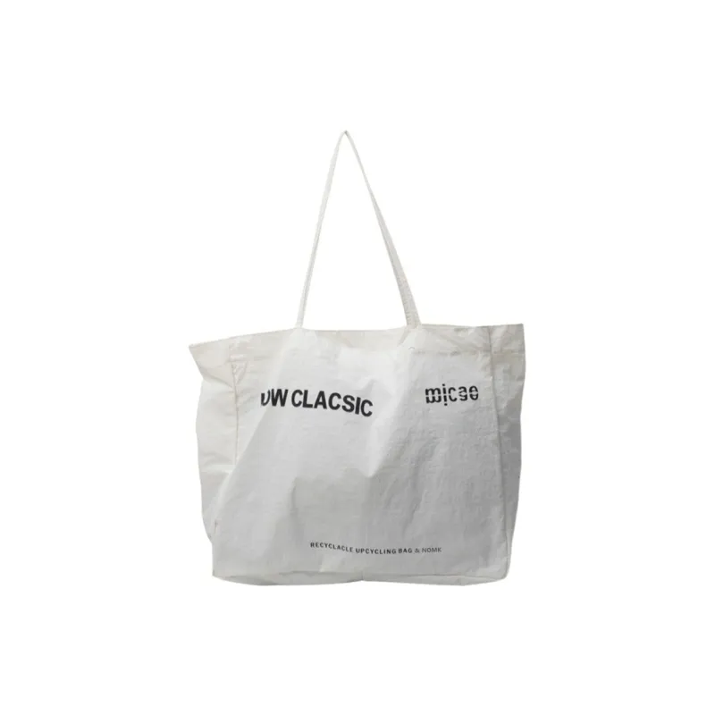 NOMK Nylon Tote Bag, Shoulder Bag Women's Yellow/White/Red-3