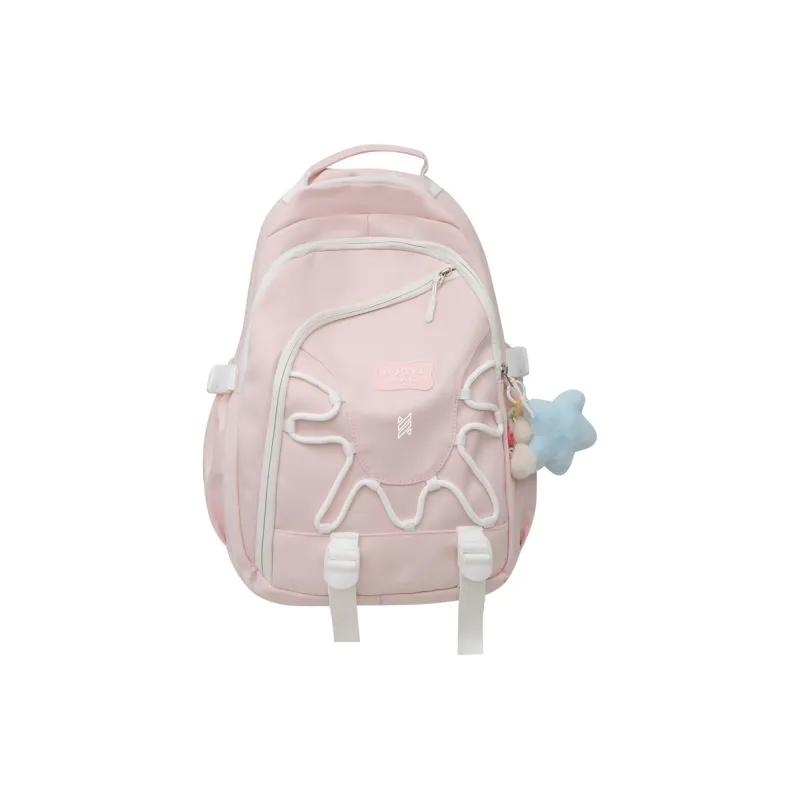 NOMK Nylon Backpack Handbag Women's White/Black/Yellow/Pink/Blue/Green-7