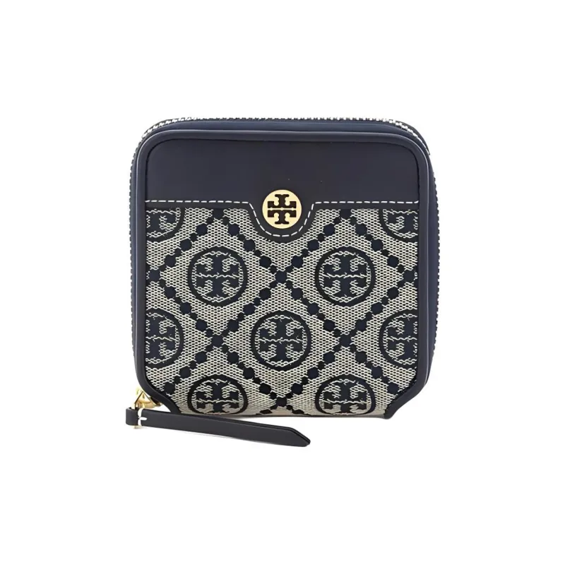 TORY BURCH Cow Leather Denim Wallet Women's Blue-0