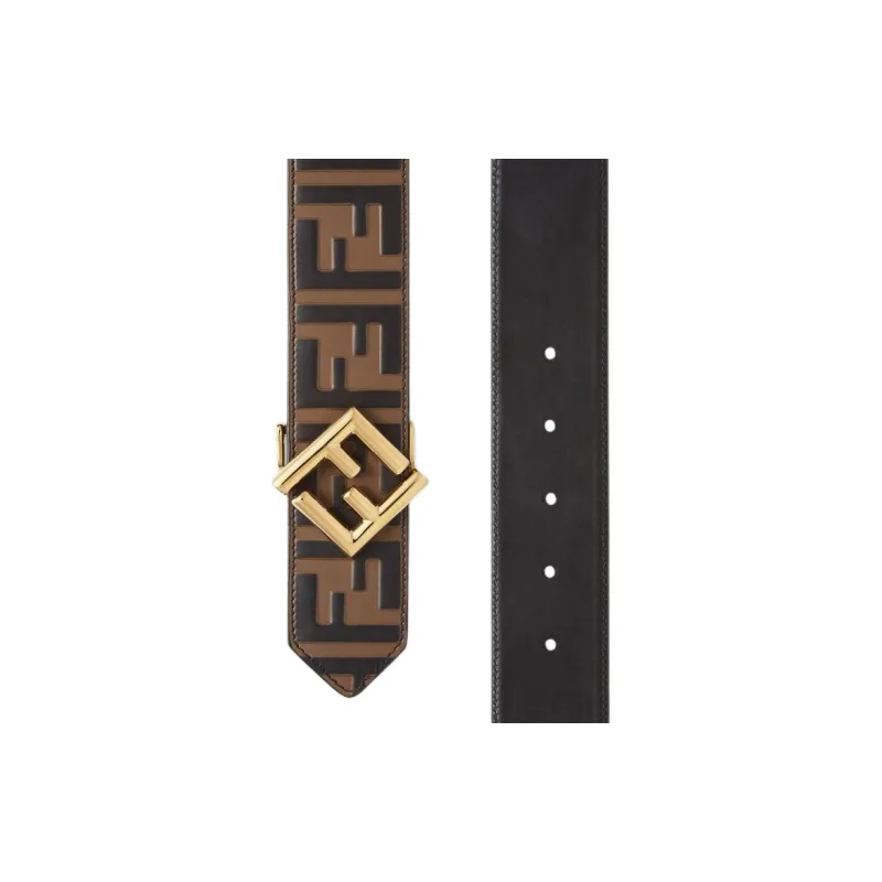 FENDI Ff Diamonds Buckled Reversible Belt-2