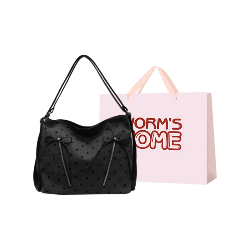 Worm's Home Nylon Fabric Backpack, Crossbody Bag, Shoulder Bag Women's Stars, Polka Dot, Heart, Bowknot-12