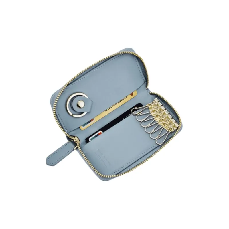 Hush Puppies Cow Split Leather Key Pouch Regular Women's Blue-4