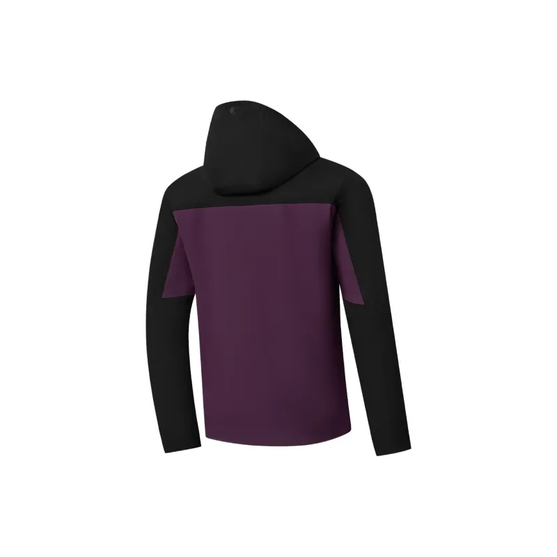 QIAODAN Mountain God Series Waterproof And Windproof Windbreaker Jacket Men's Black/Royal Purple-1