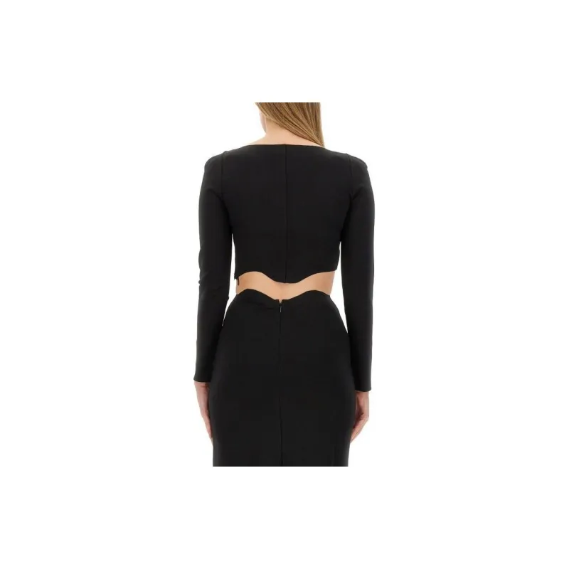 Staud Corde Long Sleeved Cropped Top-1