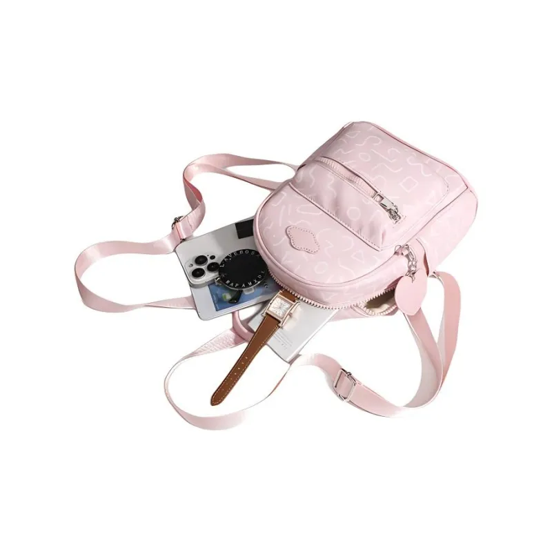 H YXIANG PU Backpack Regular Women's Pink-6