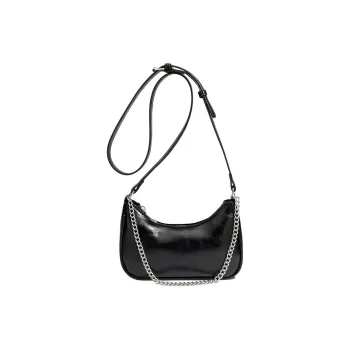 H-YXIANG PU Portable Crossbody Bag Shoulder Bag Regular Women's Silver/Black