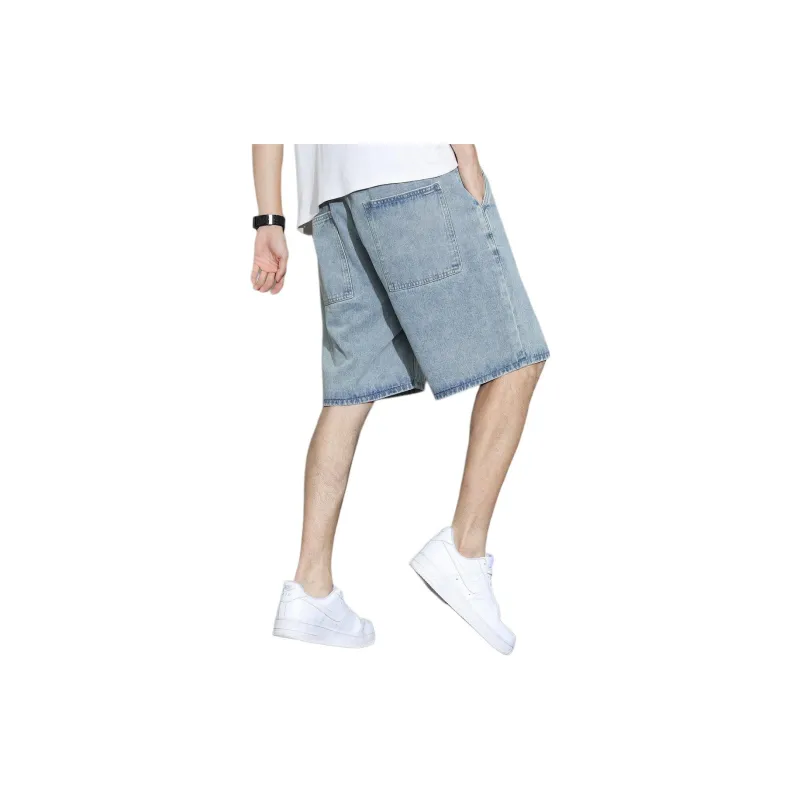 Tonlion Denim Shorts Men's Vintage Blue-3