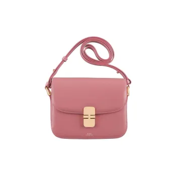 A.P.C Grace Cow Leather Crossbody Shoulder Bag Small Size Women's Pink