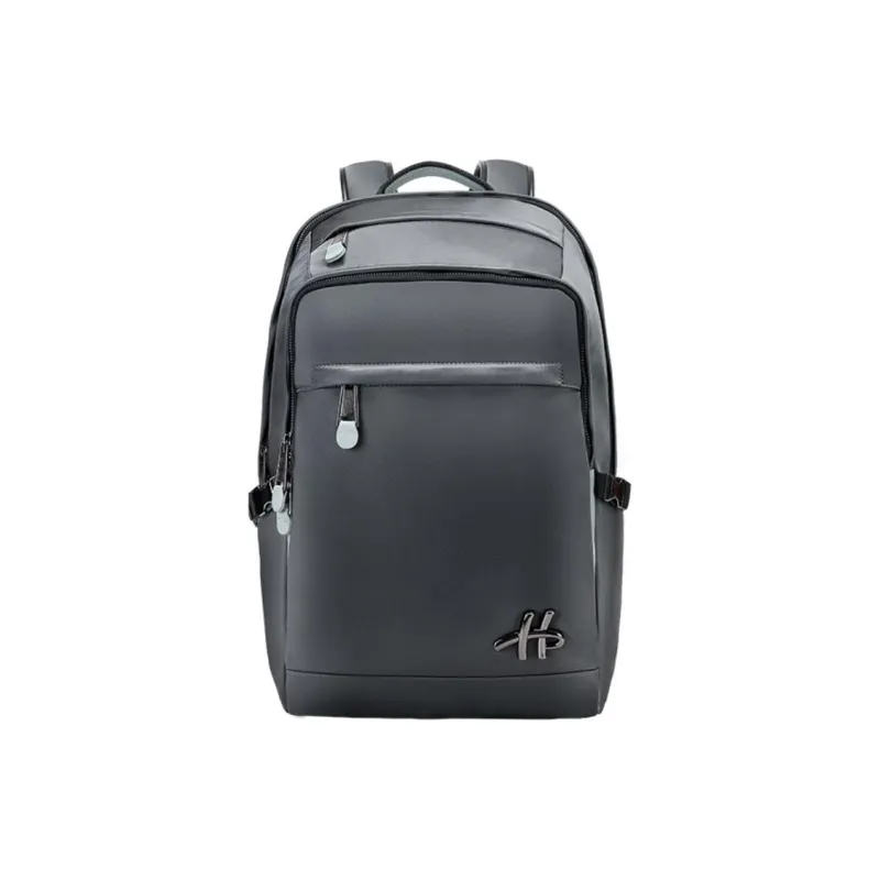 Hush Puppies Cow Leather Backpack Large Size Men's Gray-0