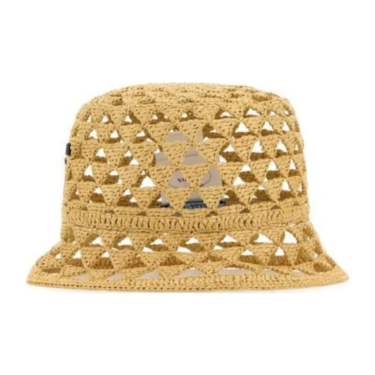PRADA Logo-Embroidered Perforated Detailed Bucket Hat-1
