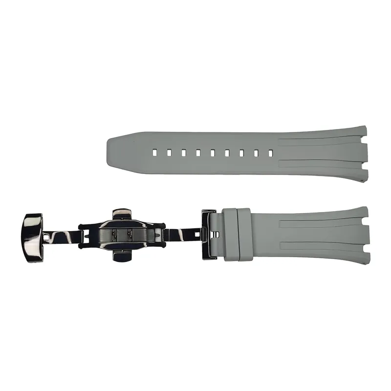 Vickit Black Buckle Collection Casio Compatibility Watch Band 17 Fluoroelastomer Material-7