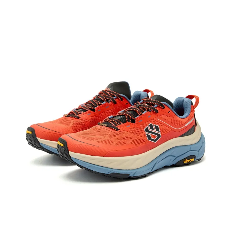 QIAODAN Mountain God 2.0 Running Shoes Men Low Top Bright Orange/Shadow Blue-2