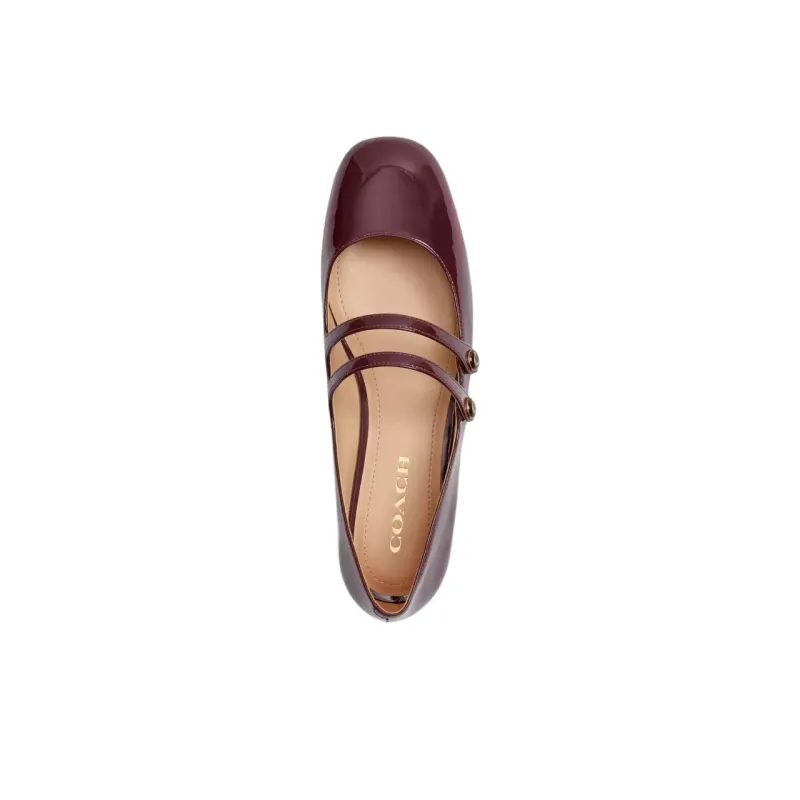 COACH Winley Flat Mary Jane Shoes Women's Burgundy-3