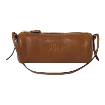 MIU MIU Nappa Leather Shoulder Bag Crossbody Bag Women's Oak Brown