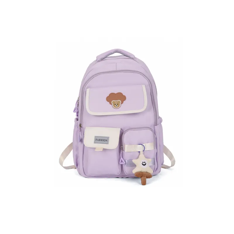 Single Warehouse Nylon Backpack Unisex Ecru/Black/Pink/Violet/Green-12
