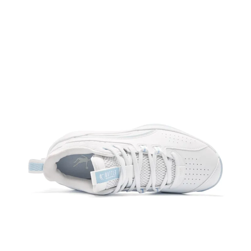 QIAODAN Basketball Shoes Men Low Top Jordan White/Dream Blue-3
