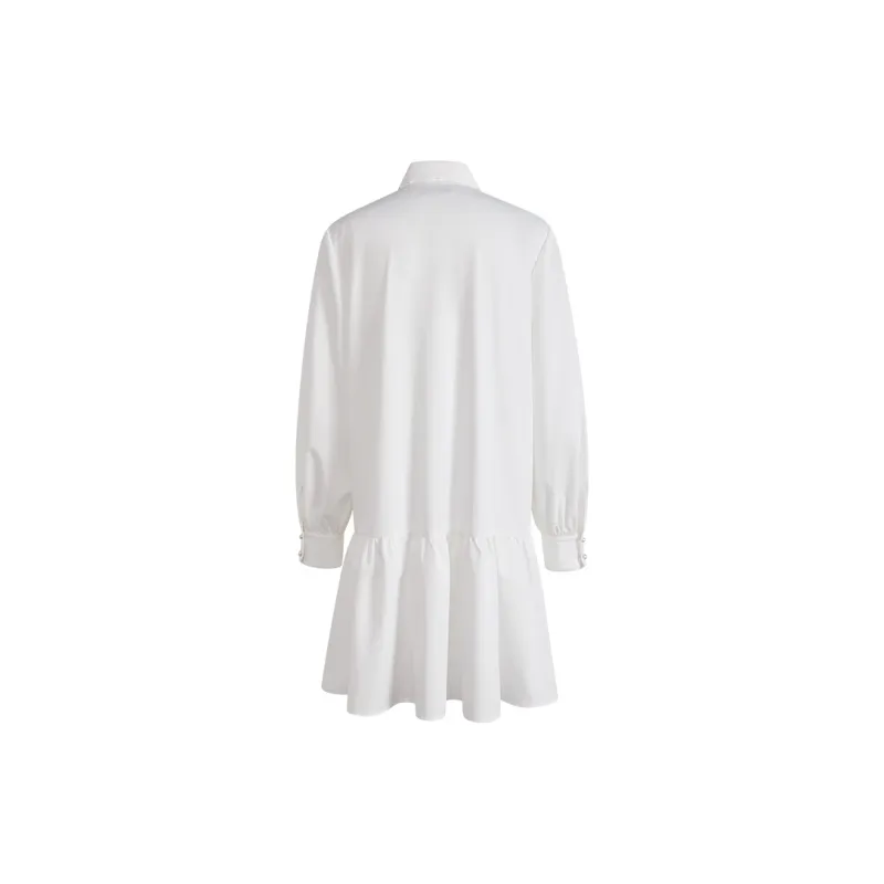 KUOSE Long Sleeved Dress Women's White-1
