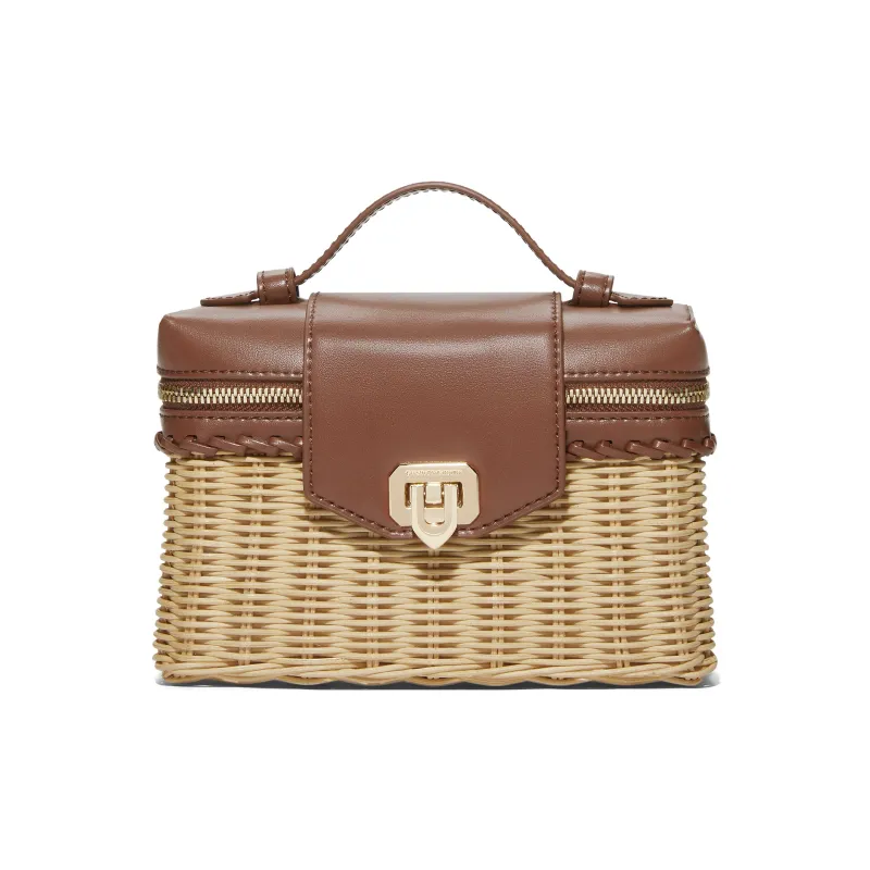 CHARLES&KEITH PU Small Square Bag Straw Bag Crossbody Bag Handbag Trumpets Women's Multi Composite Color-0