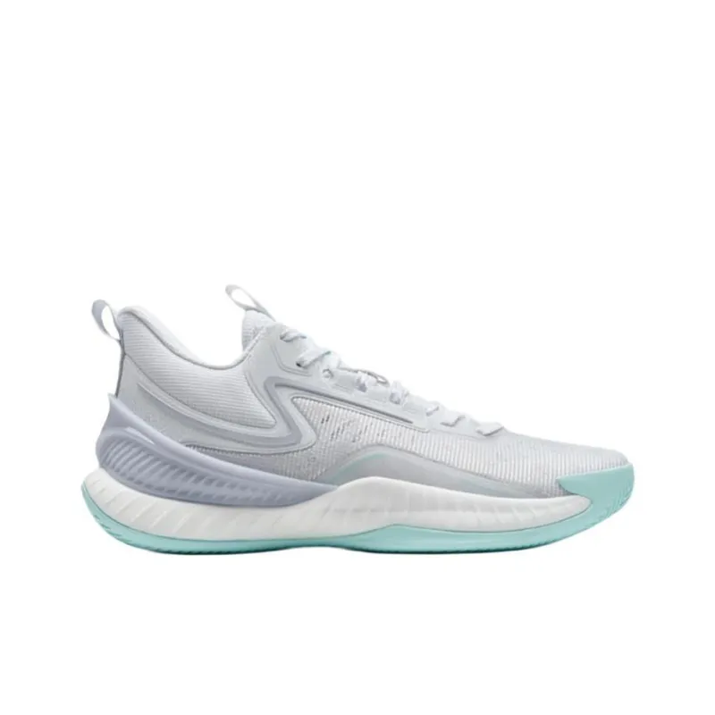 XTEP Shudder 2 Generations Cushioning Wear-Resistant Low-Top Basketball Shoes Men's White Purple Blue-1