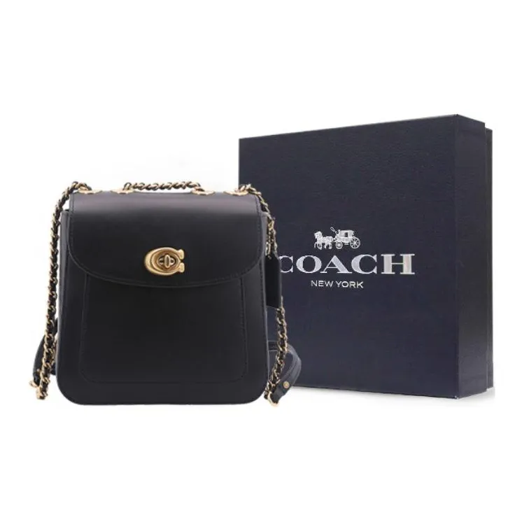 COACH Madison Refined Calfskin Portable One Shoulder Crossbody Backpack Small Size Women's Black-8