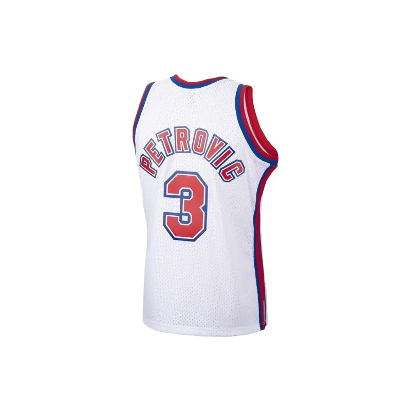 NBA Nike Mitchell & Ness Drazen Petrovic Basketball Jerseys Men's White-1