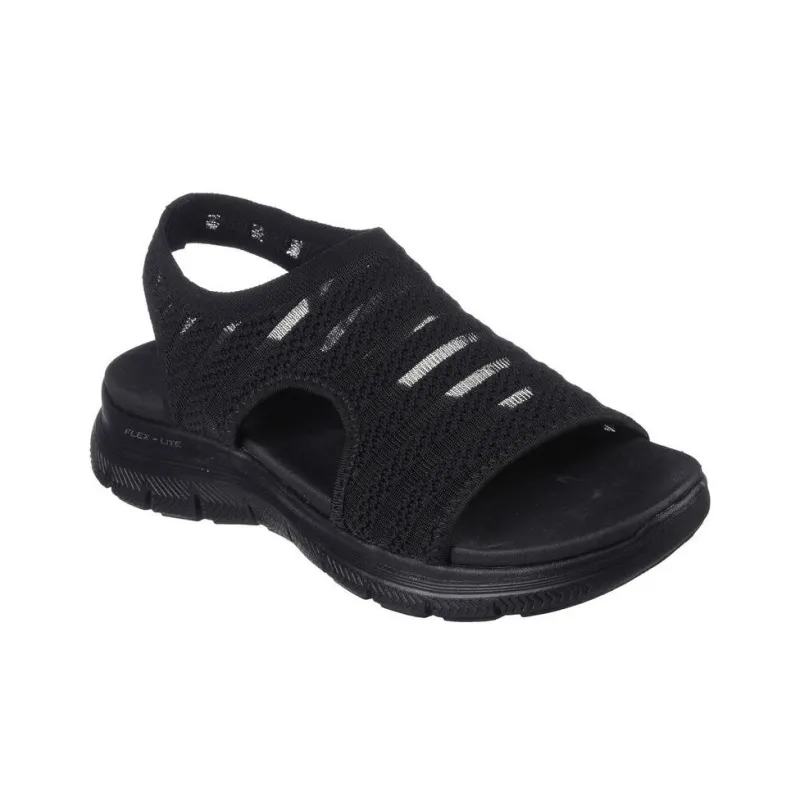Skechers Flex Appeal 4.0 One Strap Sandals 3.2 Women's Black-1