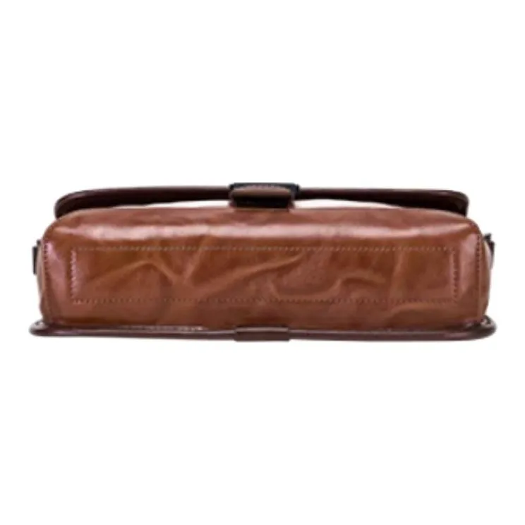 Hush Puppies Cow Leather Crossbody Bag Shoulder Bag Medium Size Men's Coffee-4