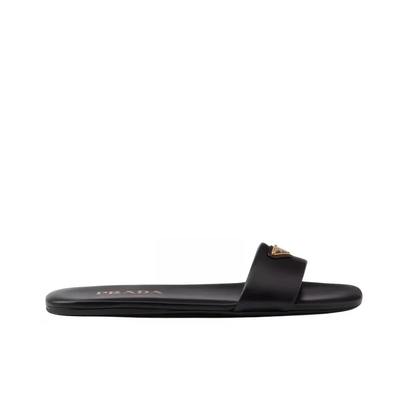 PRADA Slip Resistant Slide Slippers 0.5cm Women's Black-1