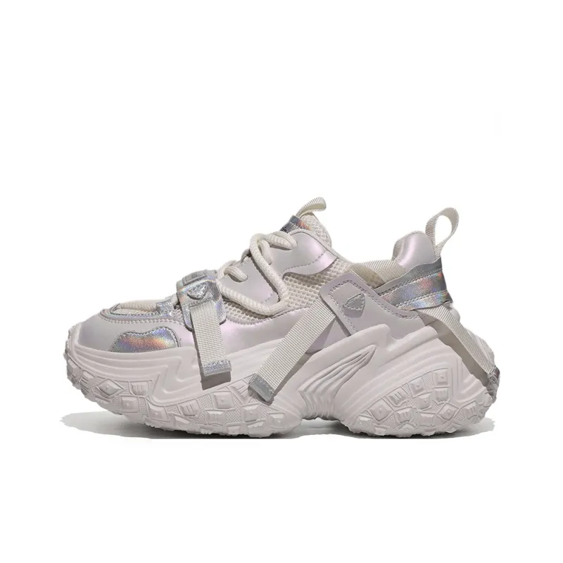 XIAOFAMIAO Breathable Height Increasing Low-Top Chunky Sneakers Women's-5